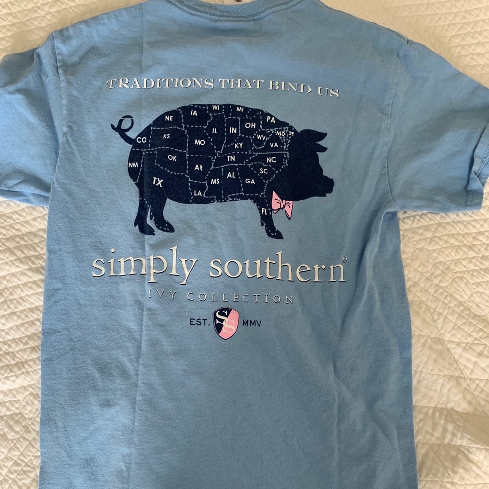 light blue simply southern t shirt